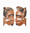 Sculptures murales en bois - "Profils homme et femme"