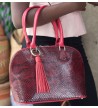 Sac rouge en cuir de serpent