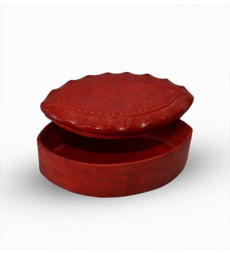 Boîte touareg ovale en cuir de Zébu