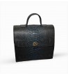 Sac bleu en cuir de serpent